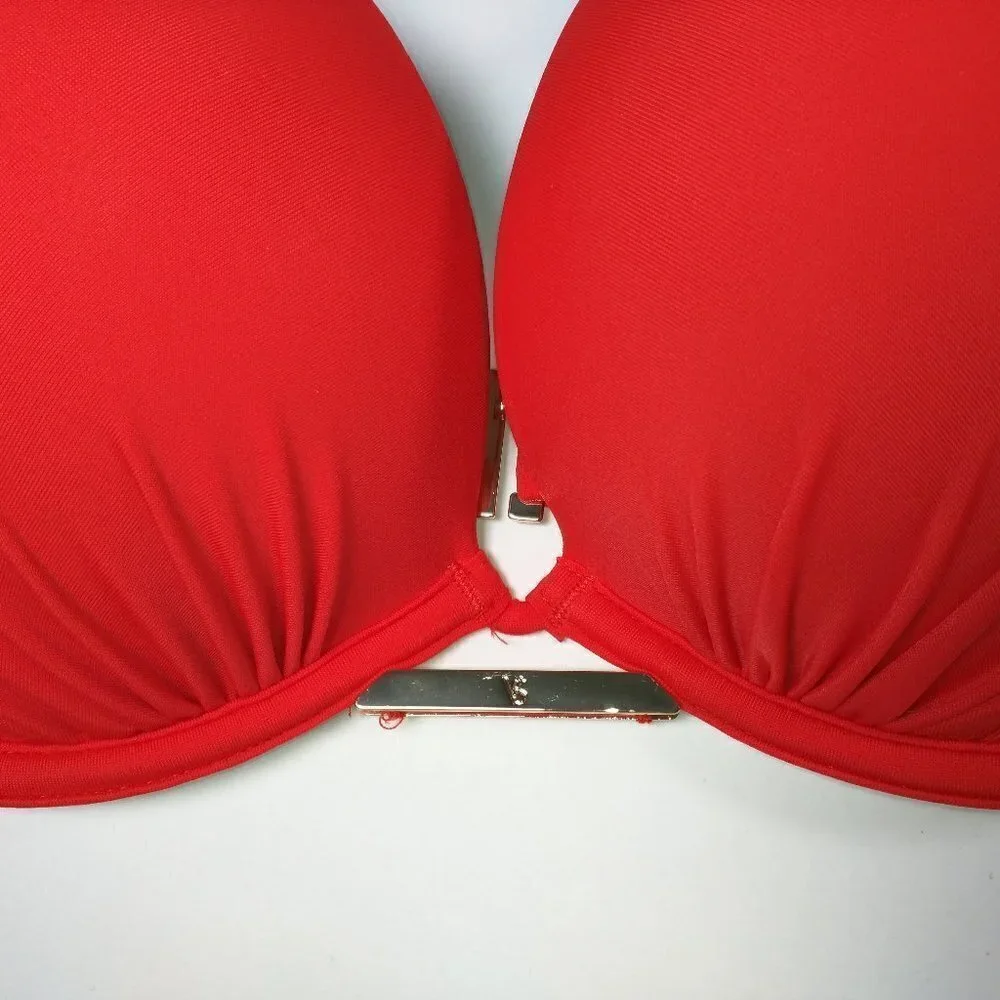 Victoria Secret 38DD Bombshell Push Up Bikini Top Red